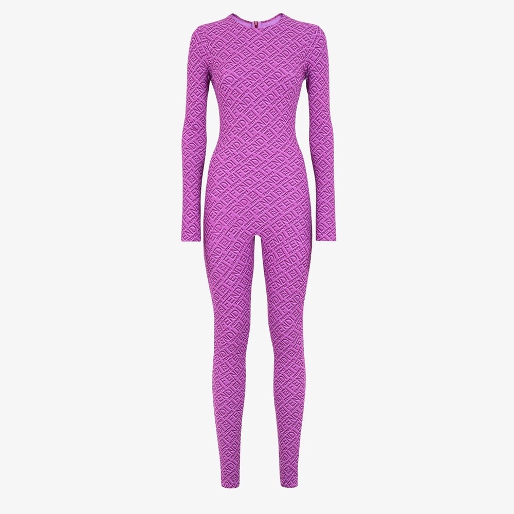 Fendi X SKIMS Crewneck Full 1pc Jumpsuit BodySuit COLORADO Purple Size Medium